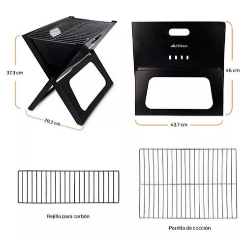 Asador De Carbon Parrilla Portatil Plegable Para Carne Asada.