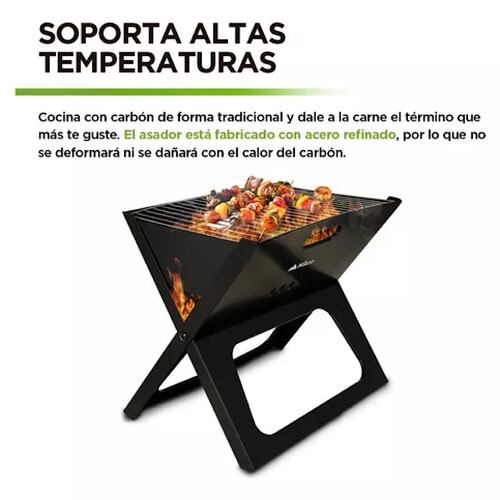 Asador De Carbon Parrilla Portatil Plegable Para Carne Asada.