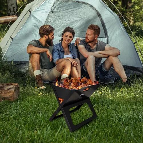 Asador De Carbon Parrilla Portatil Plegable Para Carne Asada.