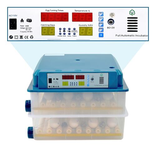 Incubadora Automatica Huevos 120 Aves Pollos Ovoscopio