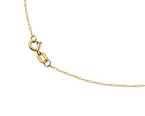 Collar Gargantilla Oro 10k Horoz Cirlulo piedra roja 45cm Si104.