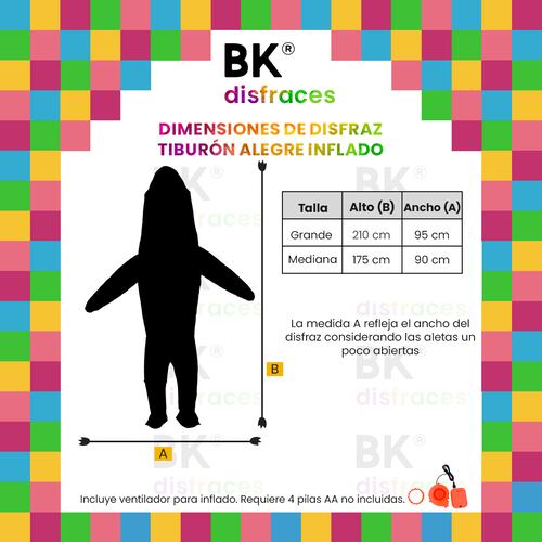 Disfraz inflable tiburón alegre happy shark Halloween toda ocasión.