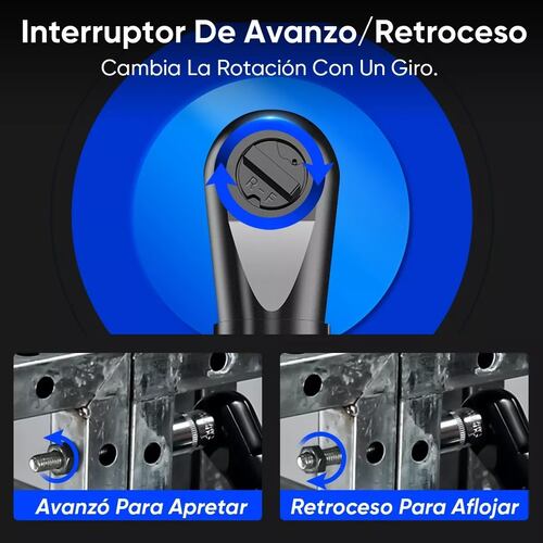Pistola De Impacto Llave Eléctrica Inalámbrica Y 2 Baterías