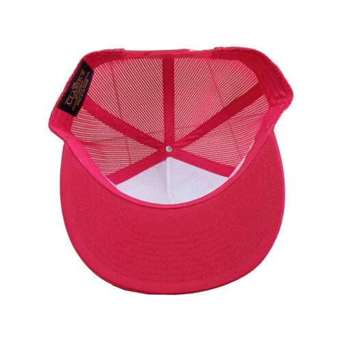 Gorra Plana Yupoong roja unisex Signo De Pesos DINERORR