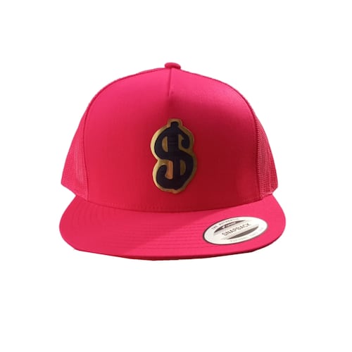 Gorra Plana Yupoong roja unisex Signo De Pesos DINERORR