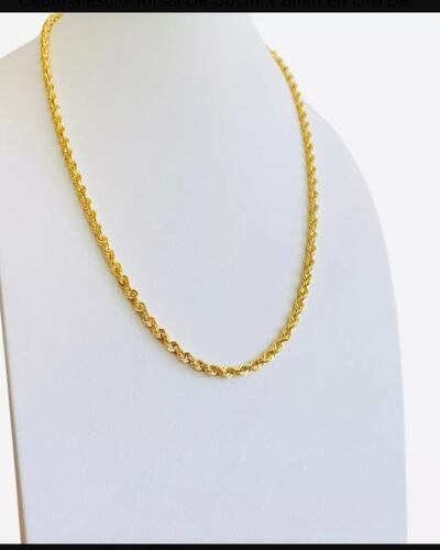 Cadena Estilo Torzal De 65 cm X 5 mm Oro De 14k + Obsequio