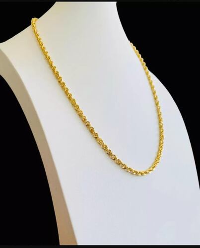 Cadena Estilo Torzal De 65 cm X 5 mm Oro De 14k + Obsequio