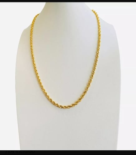 Cadena Estilo Torzal De 65 cm X 5 mm Oro De 14k + Obsequio