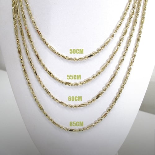 Cadena Estilo Torzal De 65 cm X 5 mm Oro De 14k + Obsequio