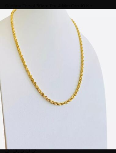 Cadena Torzal De 50 cm X 5 mm Oro  14k + Obsequio