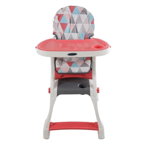 Silla Alta Periquera Prinsel Kinder City Tiangulos Coral.