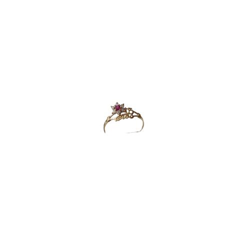 Kit Anillo Xv Años + Aretes Rubi Oro 10K + Obsequio