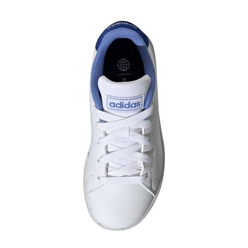 Tenis Casual Adidas Advantage K Blanco/Azul Unisex H03160.