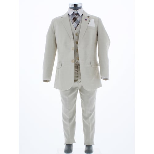 Traje de Niño Tres Piezas Color Beige 2 a 18 Años 3558.