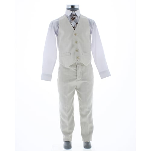 Traje de Niño Tres Piezas Color Beige 2 a 18 Años 3558.
