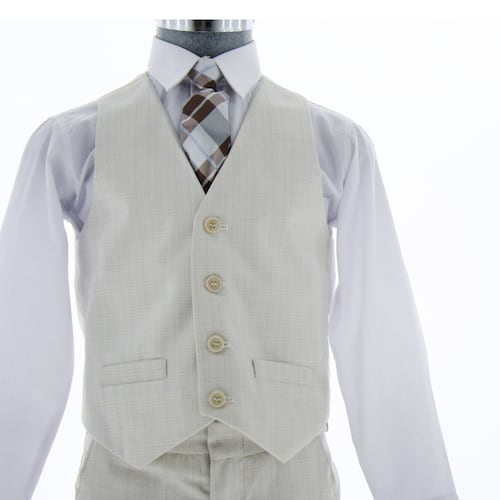 Traje de Niño Tres Piezas Color Beige 2 a 18 Años 3558.