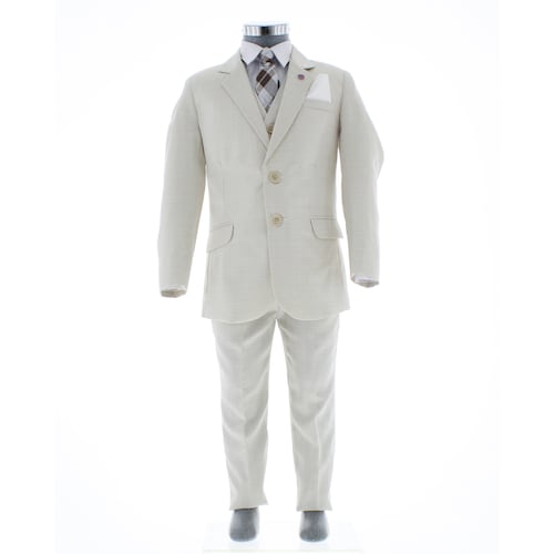 Traje de Niño Tres Piezas Color Beige 2 a 18 Años 3558.
