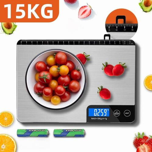 Báscula De Cocina Digital De Acero Inoxidable 1g-15kg Escala