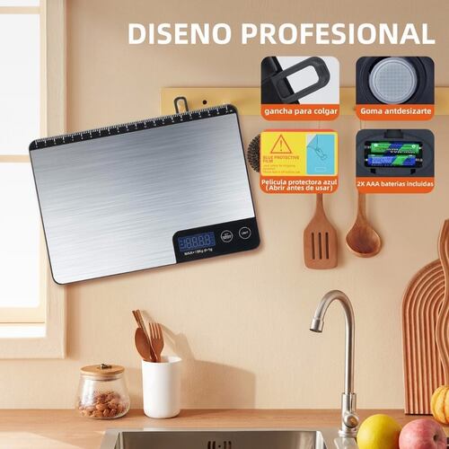 Báscula De Cocina Digital De Acero Inoxidable 1g-15kg Escala
