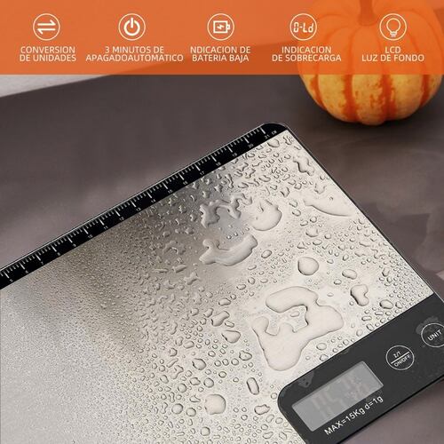 Báscula De Cocina Digital De Acero Inoxidable 1g-15kg Escala