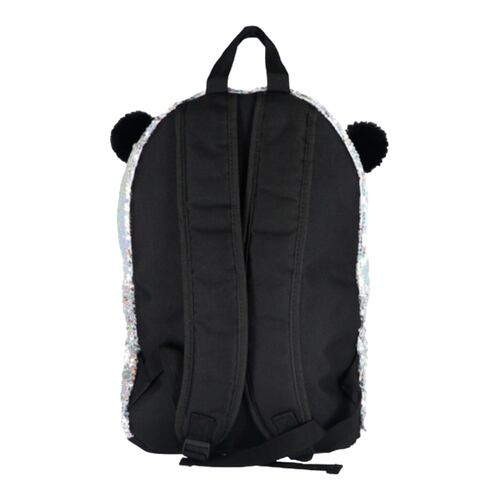 Mochila Escolar Primaria Kiut Oso Panda Lentejuelas.