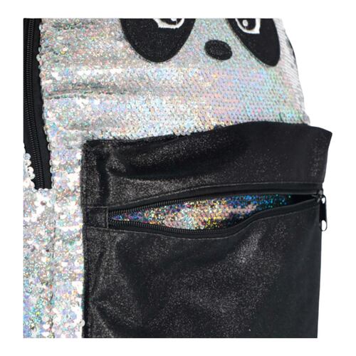 Mochila Escolar Primaria Kiut Oso Panda Lentejuelas.
