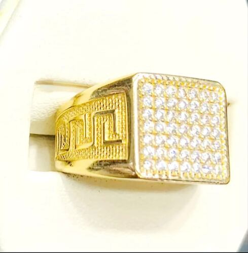 Anillo Cuadrado Greco Oro 14K. + Obsequio