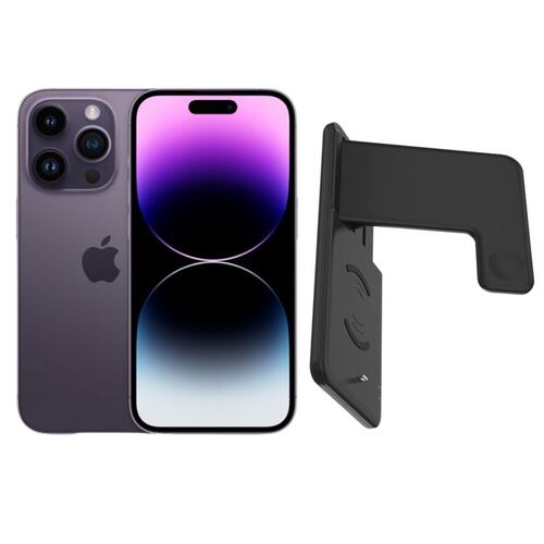 iPhone 14 Pro Max 128GB Morado E-SIM Reacondicionado Grado A + Soporte Cargador