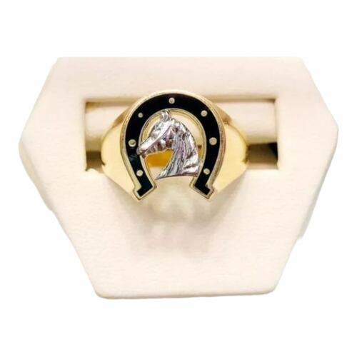 Anillo Herradura Caballo 2 Oros 14K. + Obsequio