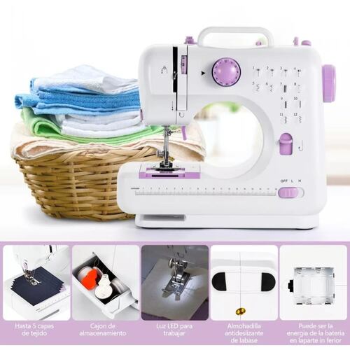 Máquina de Coser, Portátil máquina de coser luz LED con extensión adicional con 12 puntos 