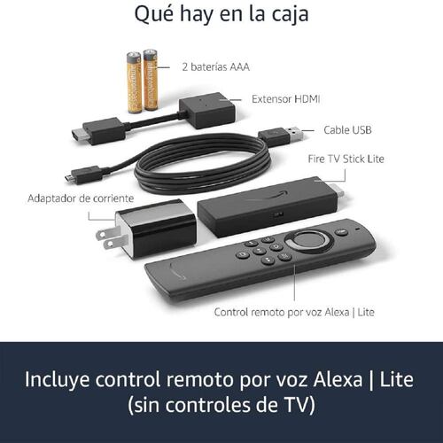 Fire tv stick lite incluye funda de silicona para control remoto.