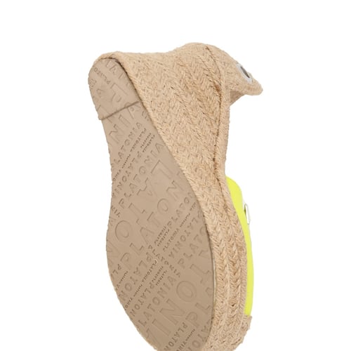 Sandalia De Plataforma Con Yute Natural Para Mujer Bella Blanco