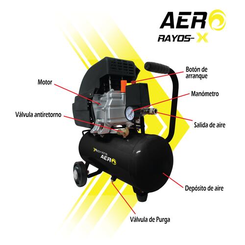 Compresor de Aire 2hp 18lt Goni 37008K + Pistola de Gravedad