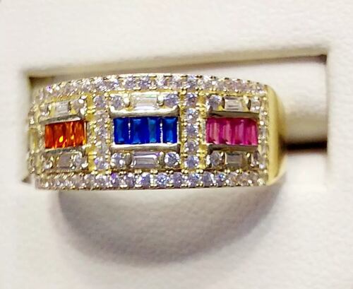 Anillo Churumbela Colores Oro 10K. + Obsequio