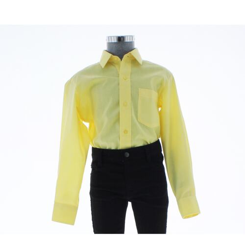 Camisa De Vestir Niño Color Amarillo Manga Larga 3546 2 A 18 Años.
