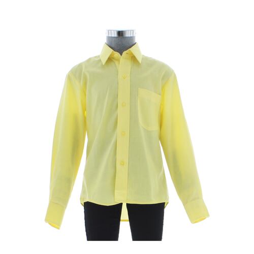 Camisa De Vestir Niño Color Amarillo Manga Larga 3546 2 A 18 Años.
