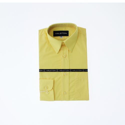 Camisa De Vestir Niño Color Amarillo Manga Larga 3546 2 A 18 Años.