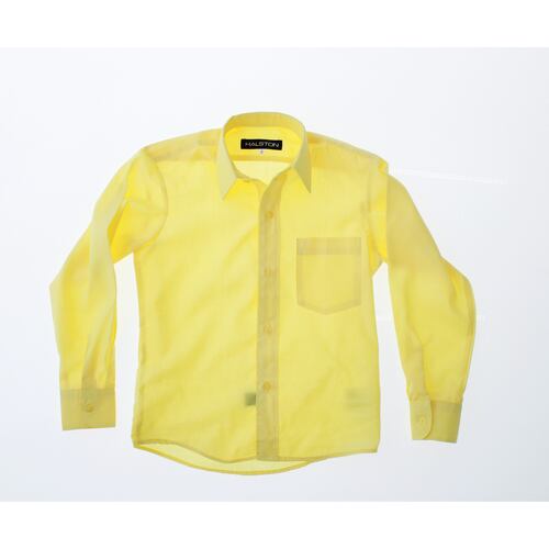 Camisa De Vestir Niño Color Amarillo Manga Larga 3546 2 A 18 Años.