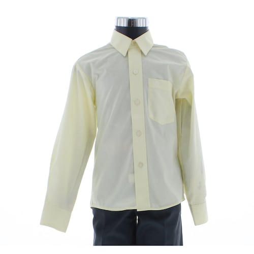 Camisa De Vestir Niño Color Beige Claro Manga Larga 3561 2 A 18 Años.