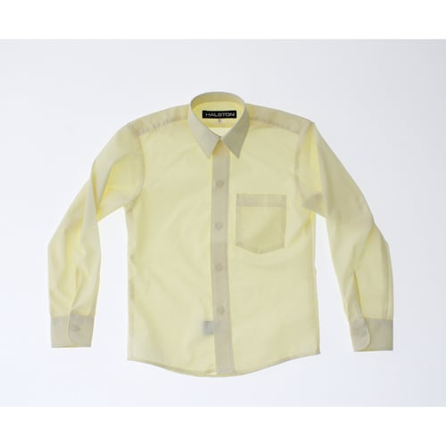 Camisa De Vestir Niño Color Beige Claro Manga Larga 3561 2 A 18 Años.