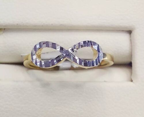 Anillo Infinito Diamantado Oro 14K. + Obsequio