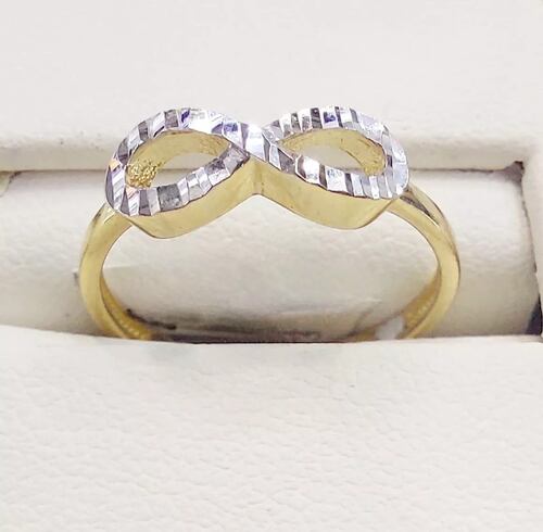 Anillo Infinito Diamantado Oro 14K. + Obsequio