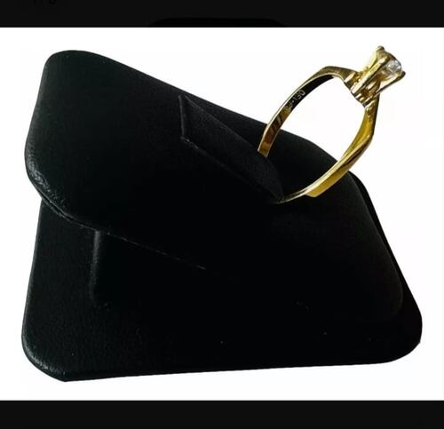 Anillo Compromiso  Cuadro Entrelazado Oro 14K + Obsequio