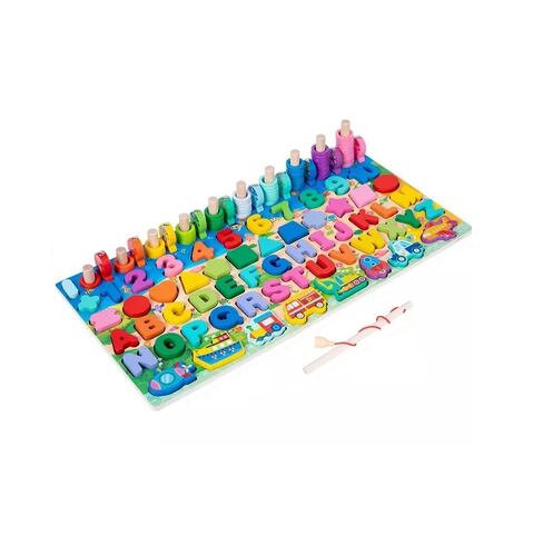 Tablero Juego Educativo Pesca Letra, Número y Peces 