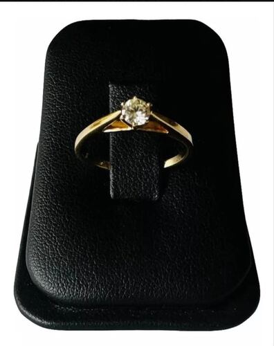 Anillo Compromiso Oro 14 K Diamante Natural 