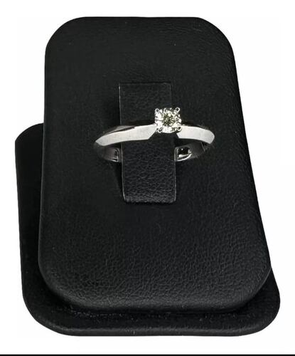 Anillo Compromiso Oro Blanco 14K Diamante Natural