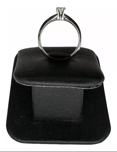 Anillo Compromiso Oro Blanco 14K Diamante Natural