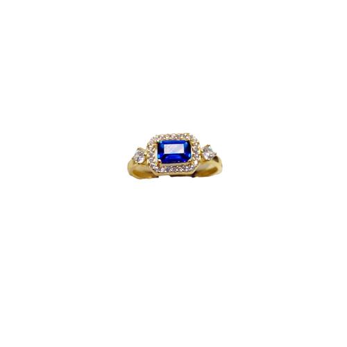 Anillo Piedra Azul Oro 10K. + Obsequio.