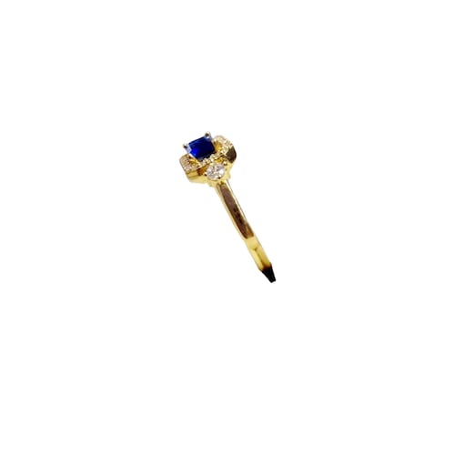 Anillo Piedra Azul Oro 10K. + Obsequio.
