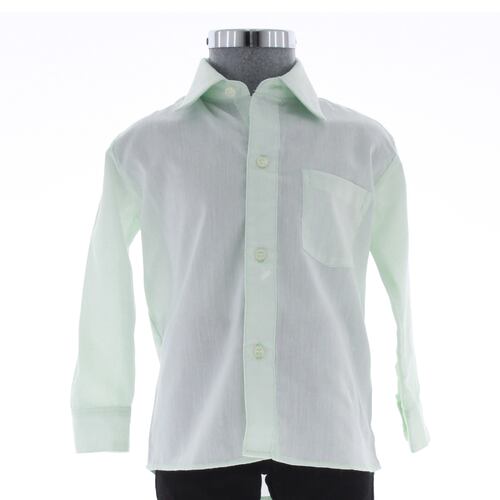 Camisa De Vestir Niño Bebe Color Verde Menta Manga Larga 3578 1 A 4 Años.